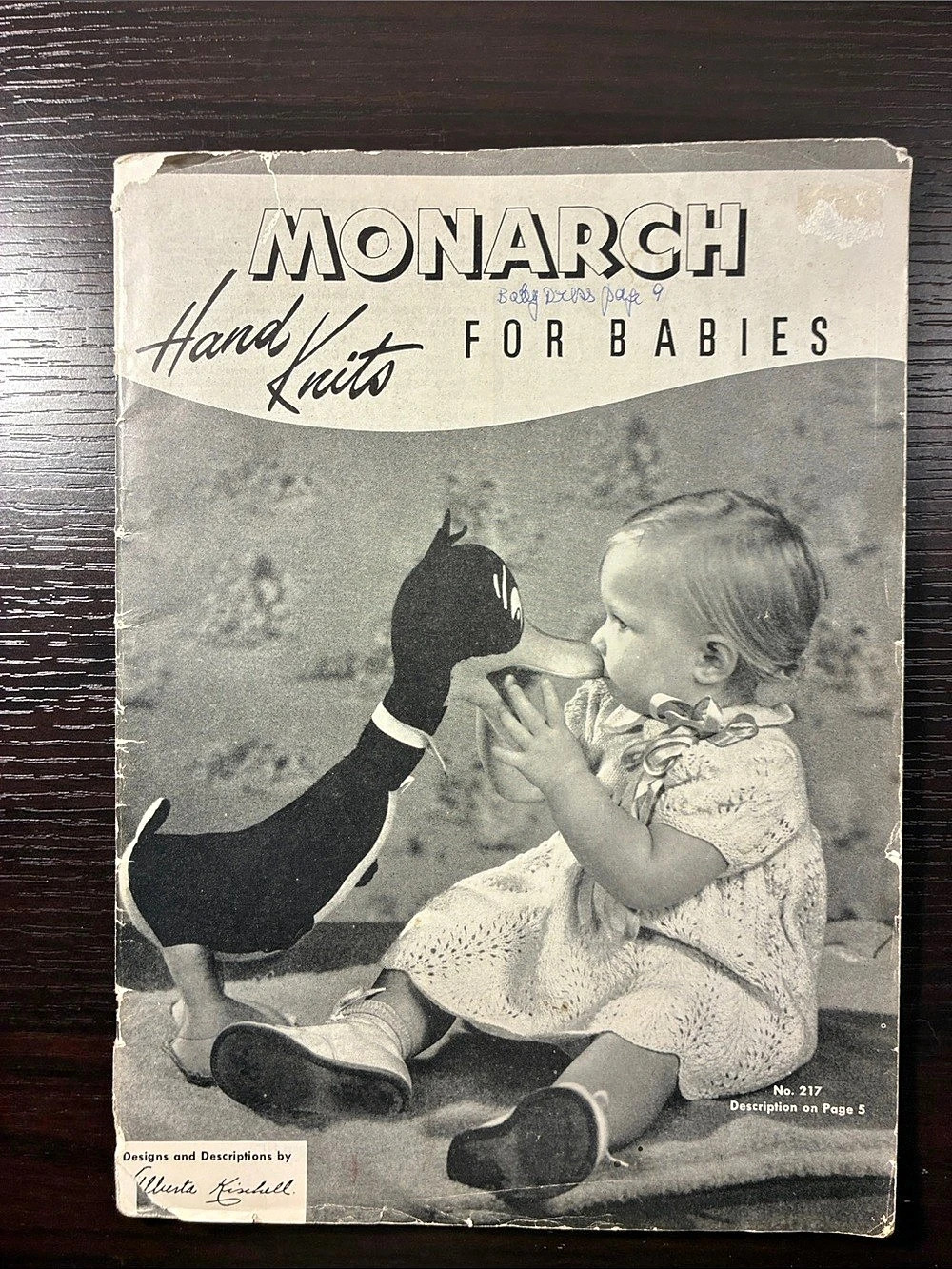 Monarch Hand Knits For Babies No. 217 Vintage Pattern Booklet